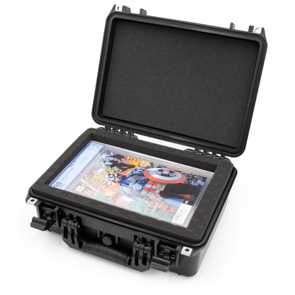 16” Waterproof Comic Book Storage Box – Customizable Case Protects Up to 8 CGC Graded Comics or 30 Sleeved Toploaders – Durable Comic Book Storage Bin