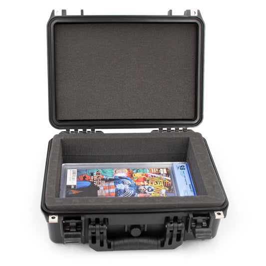 16” Waterproof Comic Book Storage Box – Customizable Case Protects Up to 8 CGC Graded Comics or 30 Sleeved Toploaders – Durable Comic Book Storage Bin