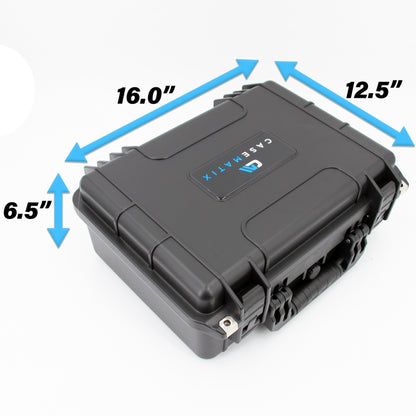 16" Waterproof Marine Case Compatible with Garmin Striker/Humminbird Helix/Lowrance - Airtight Protection with 4-Layer Customizable Foam System