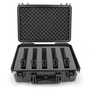 CASEMATIX 18" Customizable 6 Pistol Multiple Pistol Case - Waterproof & Shockproof Hard Gun Cases for Pistols, Magazines and Accessories with 3" Foam