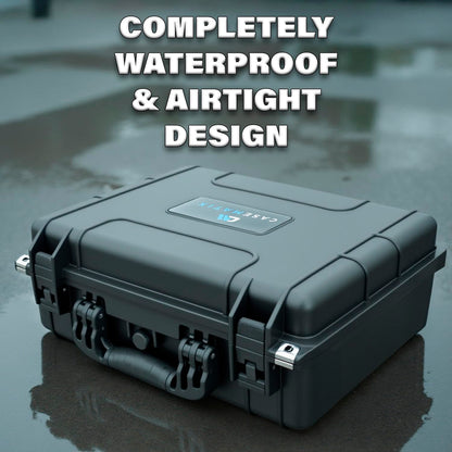 Portable Drill Battery Case Compatible with 12 Milwaukee M18 Battery Packs For Drills and M18 Tools, IPX7 Waterproof and Crushproof Hard Tool Case