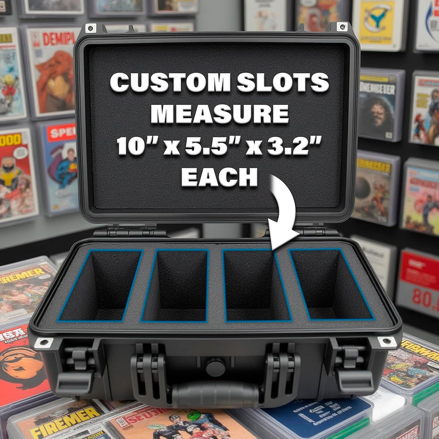 Graded Card Case Compatible with 120+ BGS PSA FGS Graded Sports Trading Cards, Waterproof Graded Slab Card Storage Box