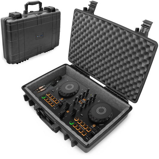 DJ Studio Hard Case Compatible with Pioneer DJ AlphaTheta DDJ-FLX2 Compact 2-Channel DJ Controller - Waterproof Carry Case with Foam Protection