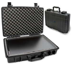 CASEMATIX Portable Monitor Case for 15.6" to 17" Gaming Monitors or Laptop Portable Screens with Padded Foam, Includes Waterproof Travel Case Only