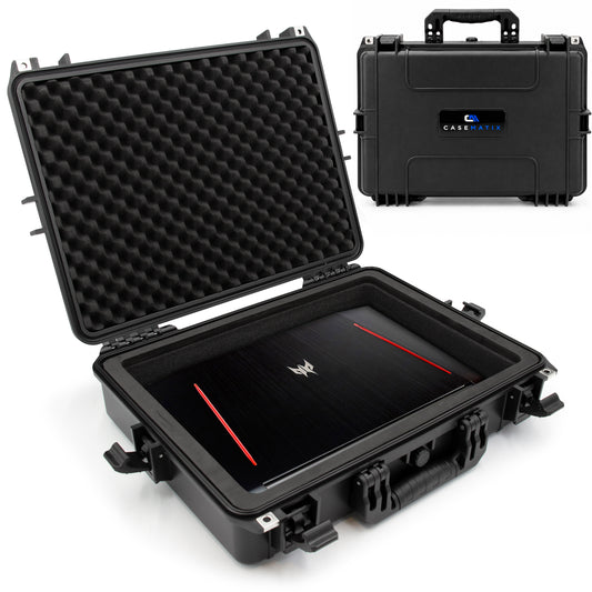 Waterproof IP67 Laptop Hard Case for 15.6-17.3 inch Gaming Laptops - Laptop Case with Foam Compatible with Asus Acer MSI Alienware Gaming & More