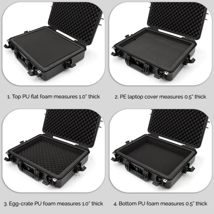 Waterproof Laptop Hard Case for 15-17 inch Gaming Laptops and Accessories - Crushproof Heavy Duty Laptop Case for 15.6 and 17.3 inch Laptops
