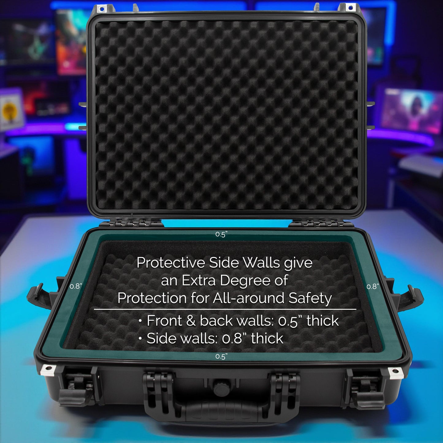 Waterproof Laptop Hard Case for 15-17 inch Gaming Laptops and Accessories - Crushproof Heavy Duty Laptop Case for 15.6 and 17.3 inch Laptops