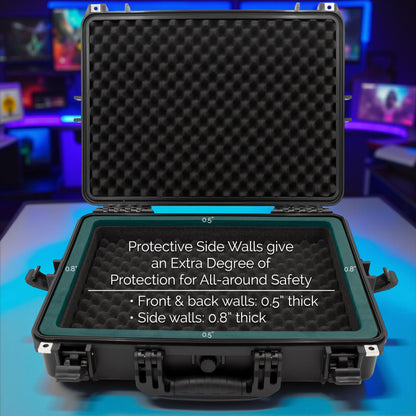 Waterproof Laptop Hard Case for 15-17 inch Gaming Laptops and Accessories - Crushproof Heavy Duty Laptop Case for 15.6 and 17.3 inch Laptops