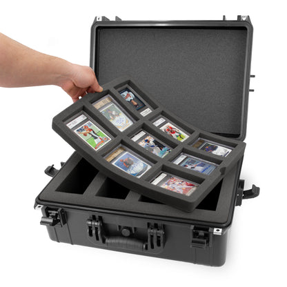 XL Graded Card Case Compatible with 160+ BGS PSA FGS Graded Sports Trading Cards, Waterproof Graded Slab Card Storage Box