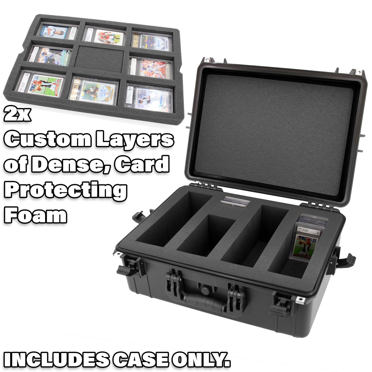 XL Graded Card Case Compatible with 160+ BGS PSA FGS Graded Sports Trading Cards, Waterproof Graded Slab Card Storage Box