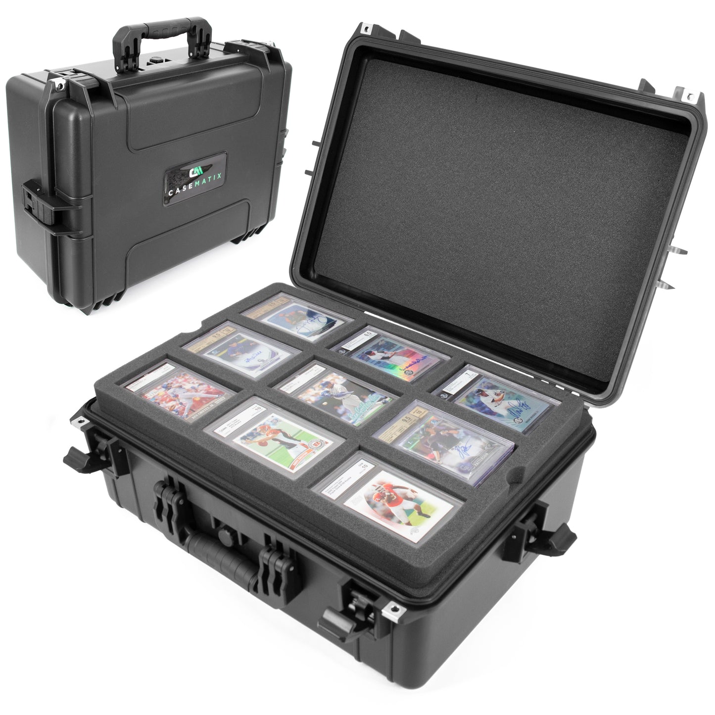 XL Graded Card Case Compatible with 160+ BGS PSA FGS Graded Sports Trading Cards, Waterproof Graded Slab Card Storage Box