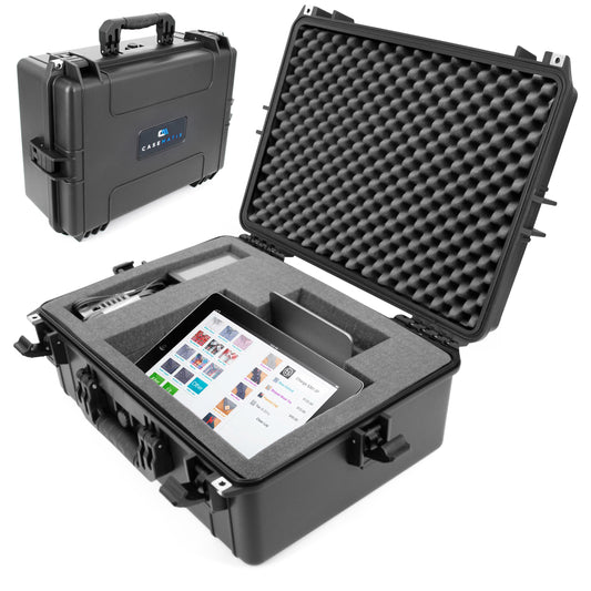 Custom Waterproof Case Compatible with Square Register POS System - Impact Resistant Foam Protection with Heavy Duty Latches & Padlock Holes