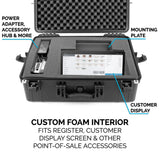 Casematix Waterproof Travel Case Fits Square Register POS System Stand and Accessories, Impact Resistant Foam