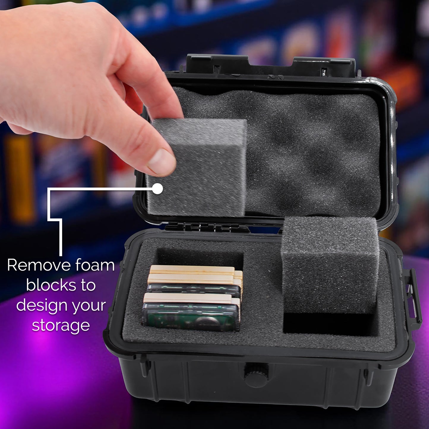 Waterproof Game Case Holder Compatible With Gameboy Color and Original Game Boy Cartridges, Storage Box Fits 18 Games