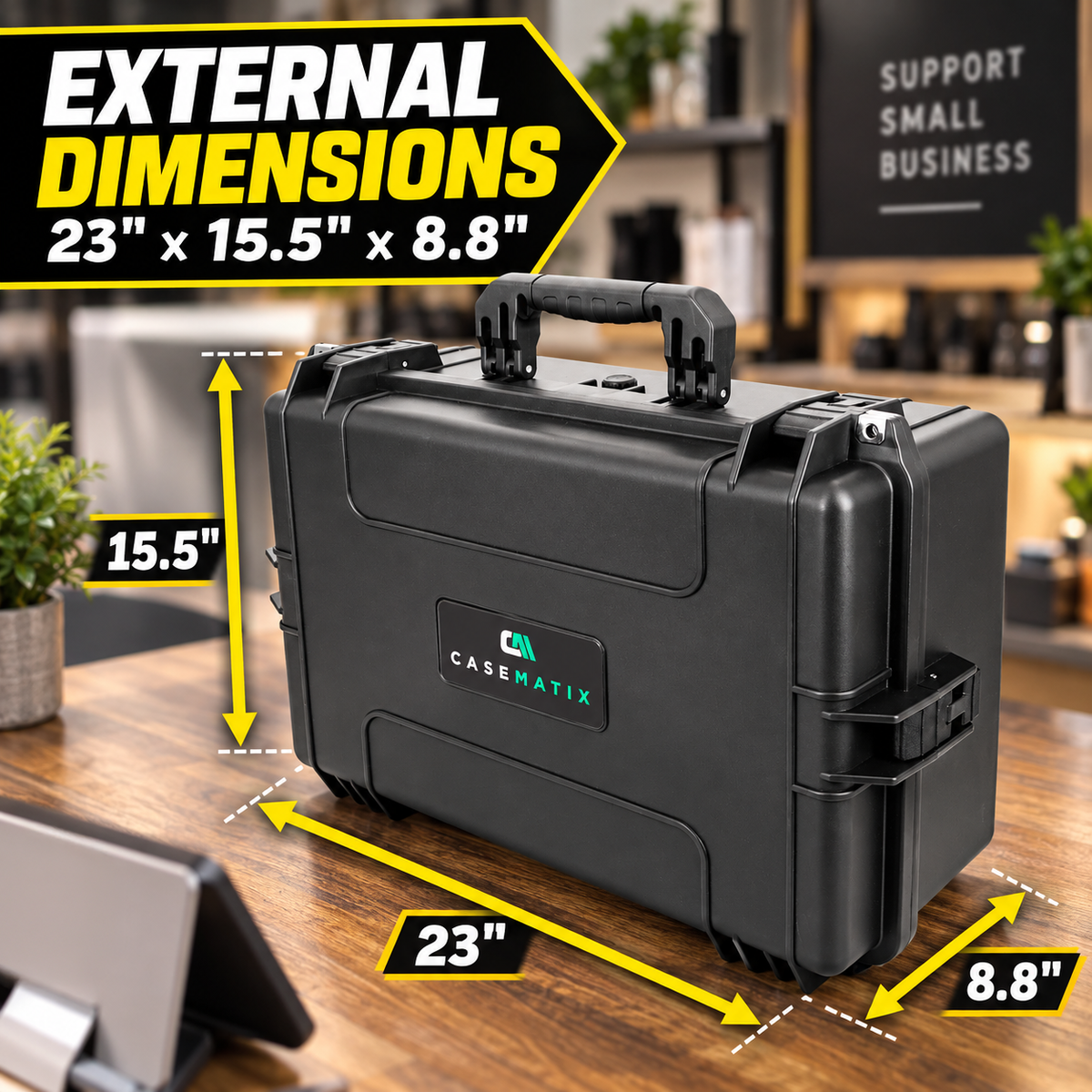 Custom Waterproof Case Compatible with Square Register POS System - Impact Resistant Foam Protection with Heavy Duty Latches & Padlock Holes