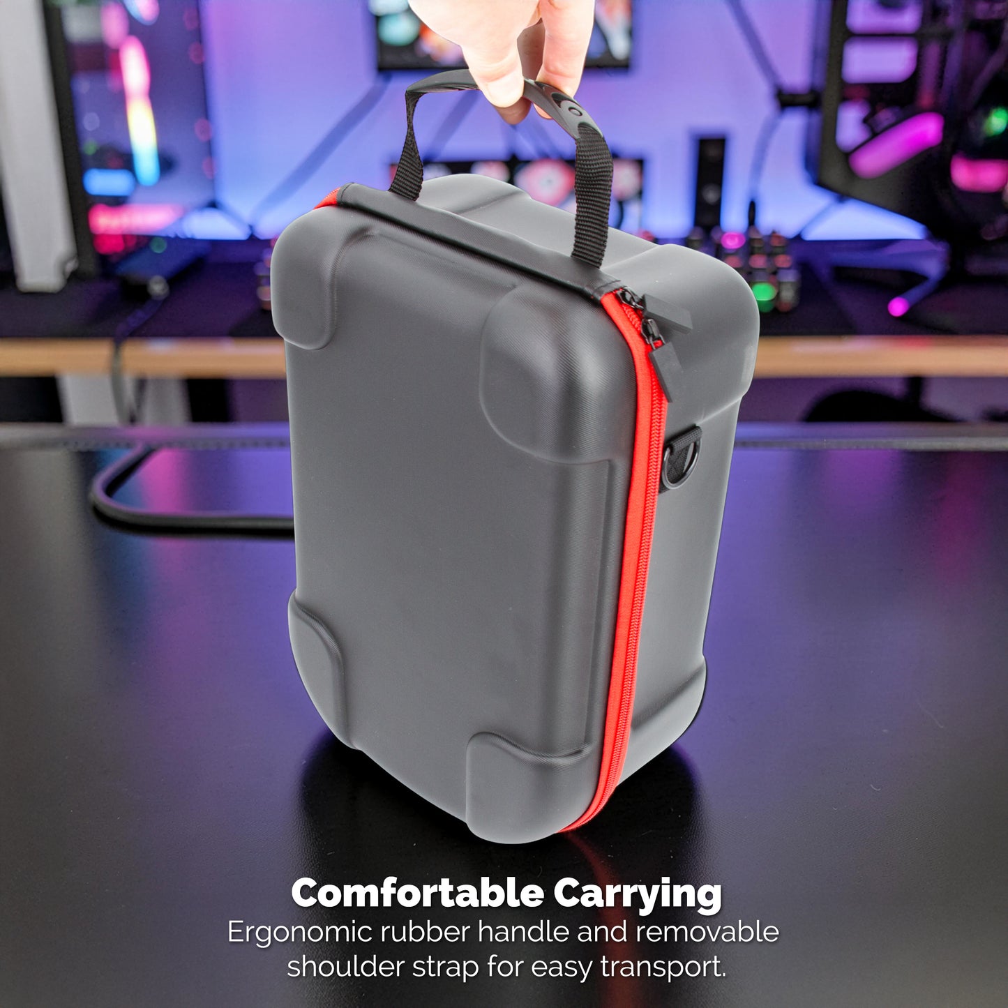 Carrying Case Compatible with HTC Vive Focus Vision VR Headset – Hard Shell EVA Travel Case with Accessory Pocket & Shoulder Strap