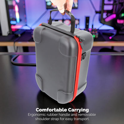 Carrying Case Compatible with Steam Frame VR Headset – Hard Shell EVA Travel Case with Accessory Pocket, Shoulder Strap & Handle