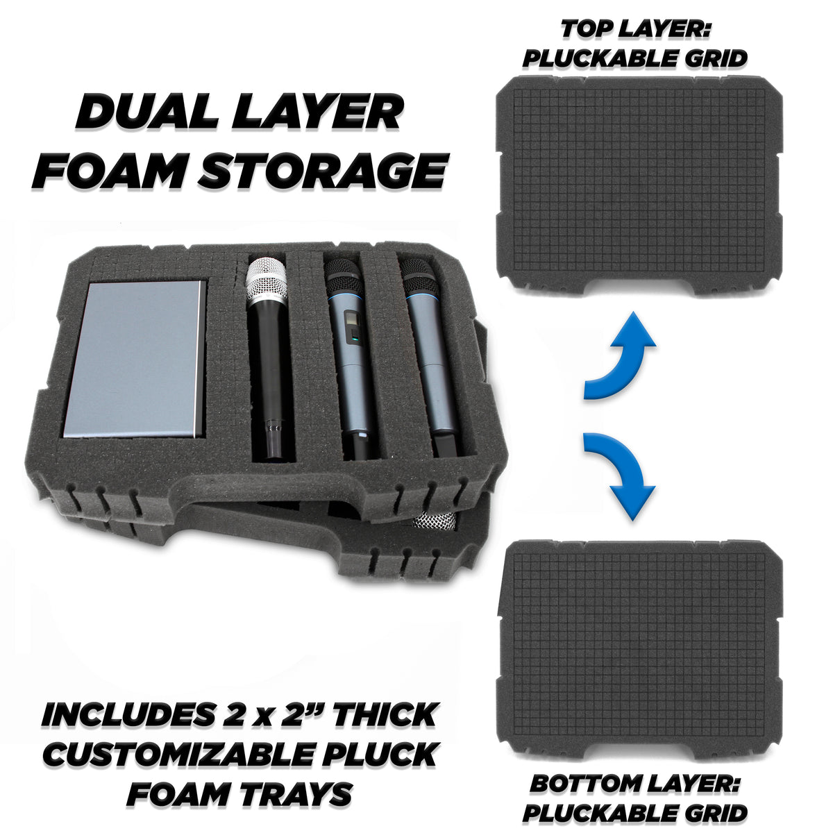 CASEMATIX Hard Shell Microphone Case Compatible with Sennheiser, Audio ...