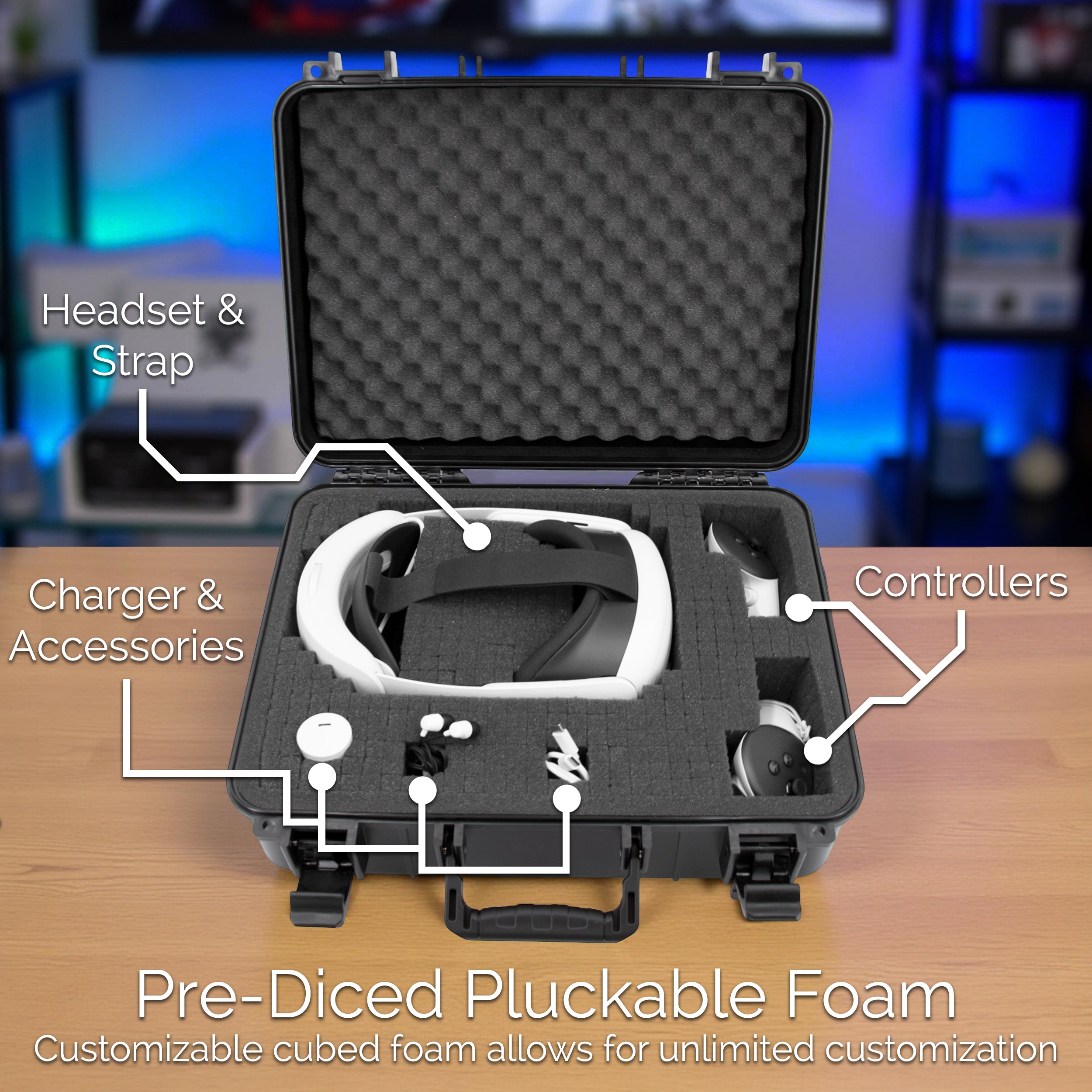 Oculus Quest 2 Hard Case | Customizable VR Headset Storage