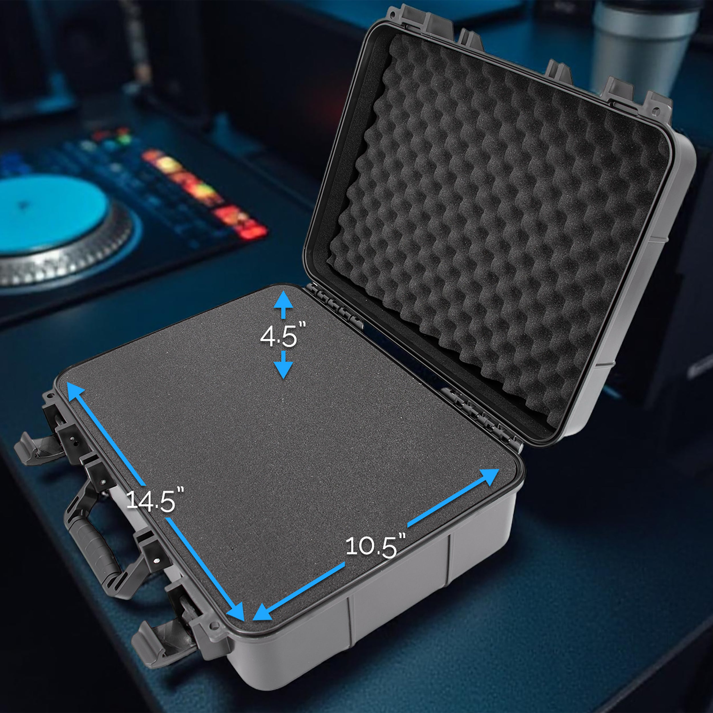 Hard Shell DJ Mixer Travel Case with Customizable Foam Compatible