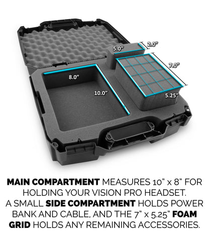 Travel Case Compatible with Apple Vision Pro VR Headset and Vision Pro Accessories, Includes Foam Lens Protector With Accessory Storage