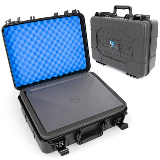 15.6 Inch Hard Laptop Case – Rugged Shockproof Travel Case with Foam Protection Fits 15” Gaming Laptops Up to 14.5 x 10.5, Charger & Accessory Storage