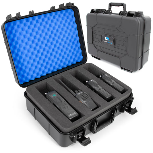 Customizable 2-Way Radio Hard Shell Case Fits Walkie Talkies & CB Radios Compatible with Baofeng, Midland, Motorola Talkabout, Retevis, Uniden & More