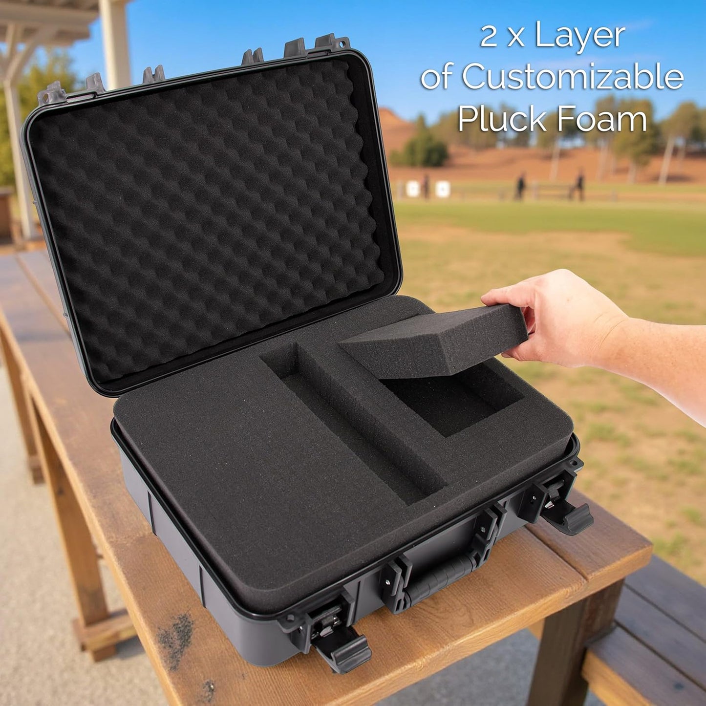Hand Gun Case – TSA Approved Hard Pistol Case with Dual-Layer Pluck Foam, Secure Pistol Box for Multiple Pistols, Magazines & Firearm Accessories