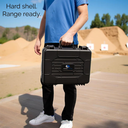 Hand Gun Case – TSA Approved Hard Pistol Case with Dual-Layer Pluck Foam, Secure Pistol Box for Multiple Pistols, Magazines & Firearm Accessories