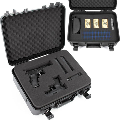 Hand Gun Case – TSA Approved Hard Pistol Case with Dual-Layer Pluck Foam, Secure Pistol Box for Multiple Pistols, Magazines & Firearm Accessories