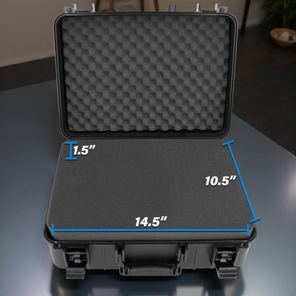 Hand Gun Case – TSA Approved Hard Pistol Case with Dual-Layer Pluck Foam, Secure Pistol Box for Multiple Pistols, Magazines & Firearm Accessories