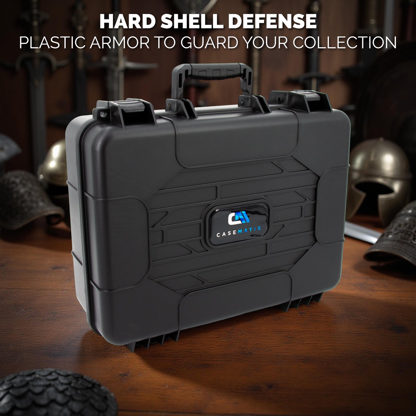 Travel-Ready Miniature Case with Hard Shell & Pluckable Foam – Fits Warhammer 40K, DND, RPG Minis, Large Units, Vehicles, and Figures