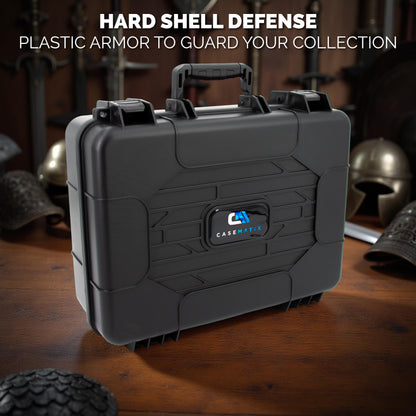 Travel-Ready Miniature Case with Hard Shell & Pluckable Foam – Fits Warhammer 40K, DND, RPG Minis, Large Units, Vehicles, and Figures