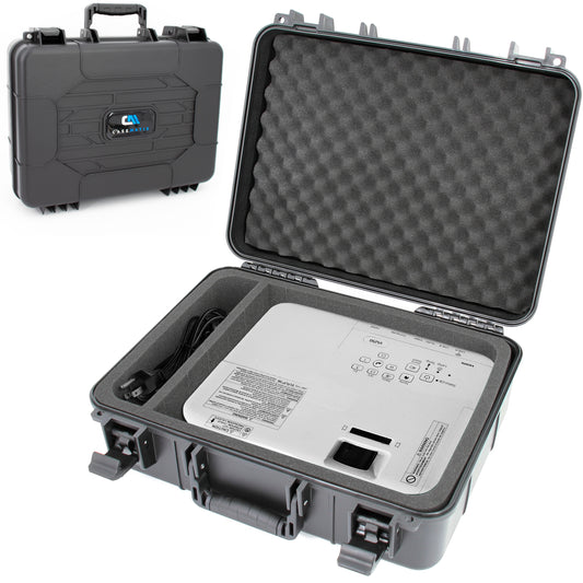 Hard Shell Projector Travel Case – Fits Epson VS250, VS350, VS355 Projectors with HDMI & Remote in Custom Foam Compartments, Case Only