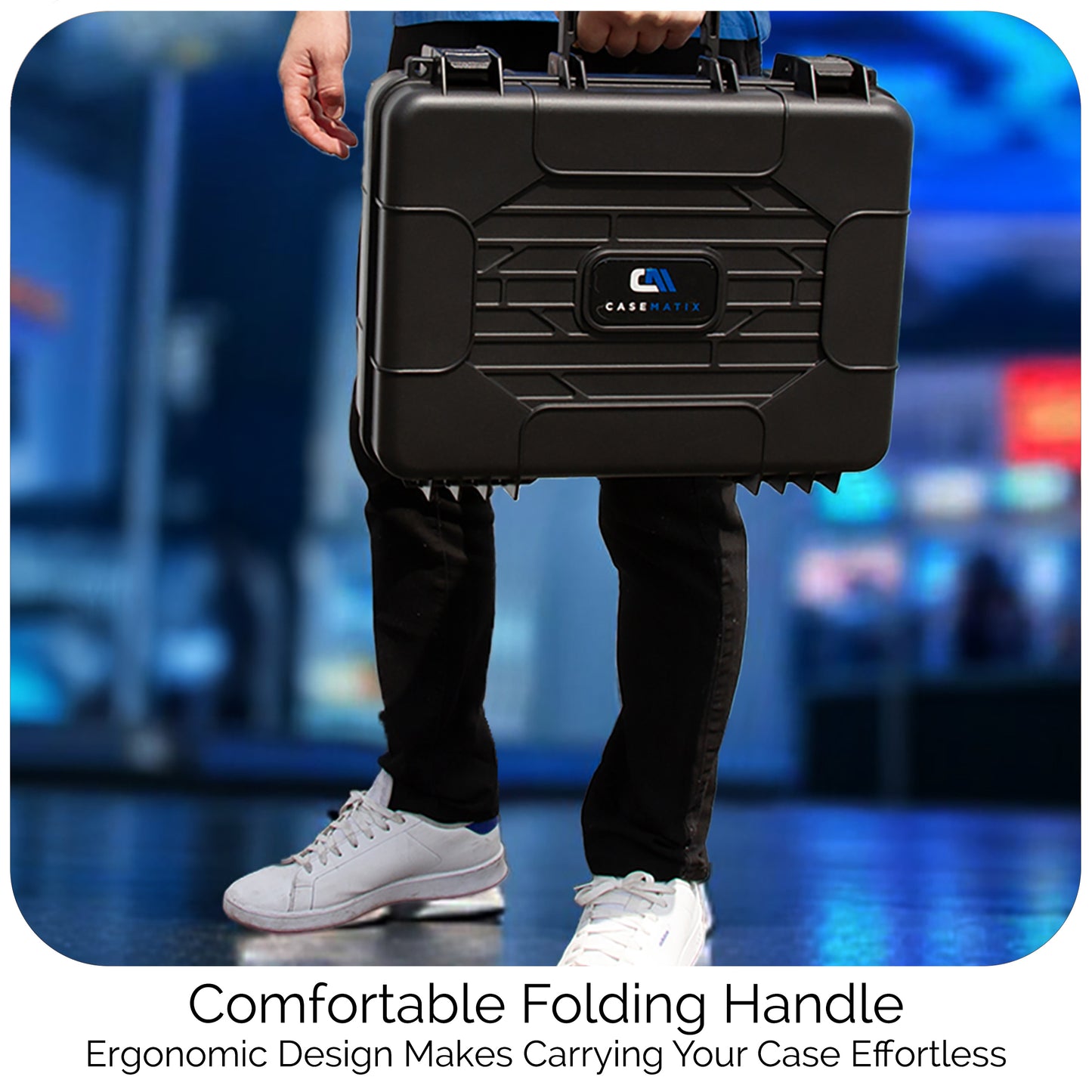 Portable Printer Case for HP OfficeJet 250 – Hard Shell with Custom Foam, Ink & Cable Storage, Carry Handle, Padlock Rings – Case Only