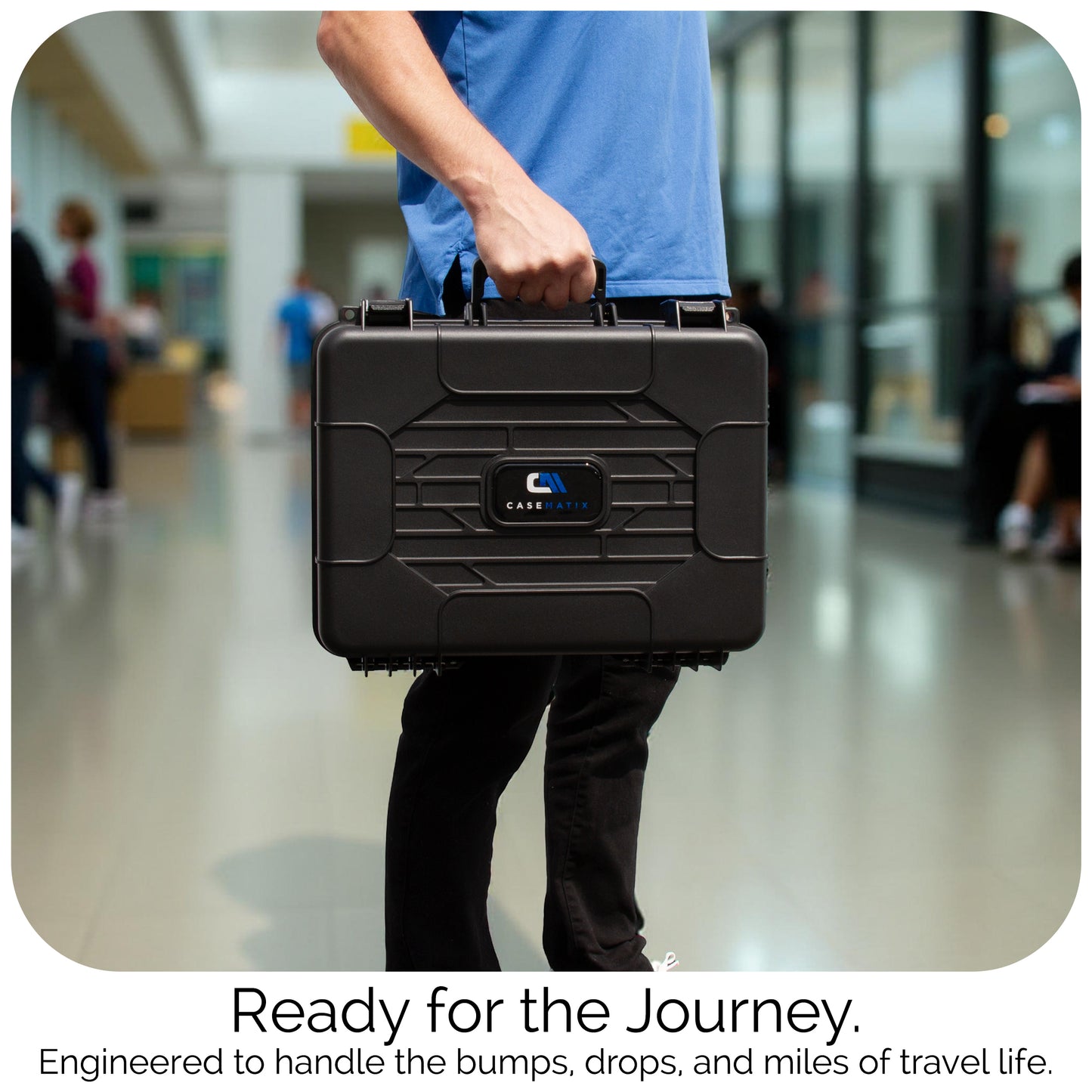 16" Hard Case with Foam – Hard Shell Protective Case with Pluckable Pre-Diced Foam Interior for Electronics, Tools, Cameras and Accessories