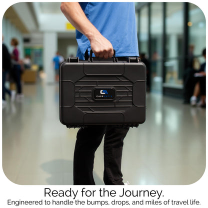 16" Hard Case with Foam – Hard Shell Protective Case with Pluckable Pre-Diced Foam Interior for Electronics, Tools, Cameras and Accessories