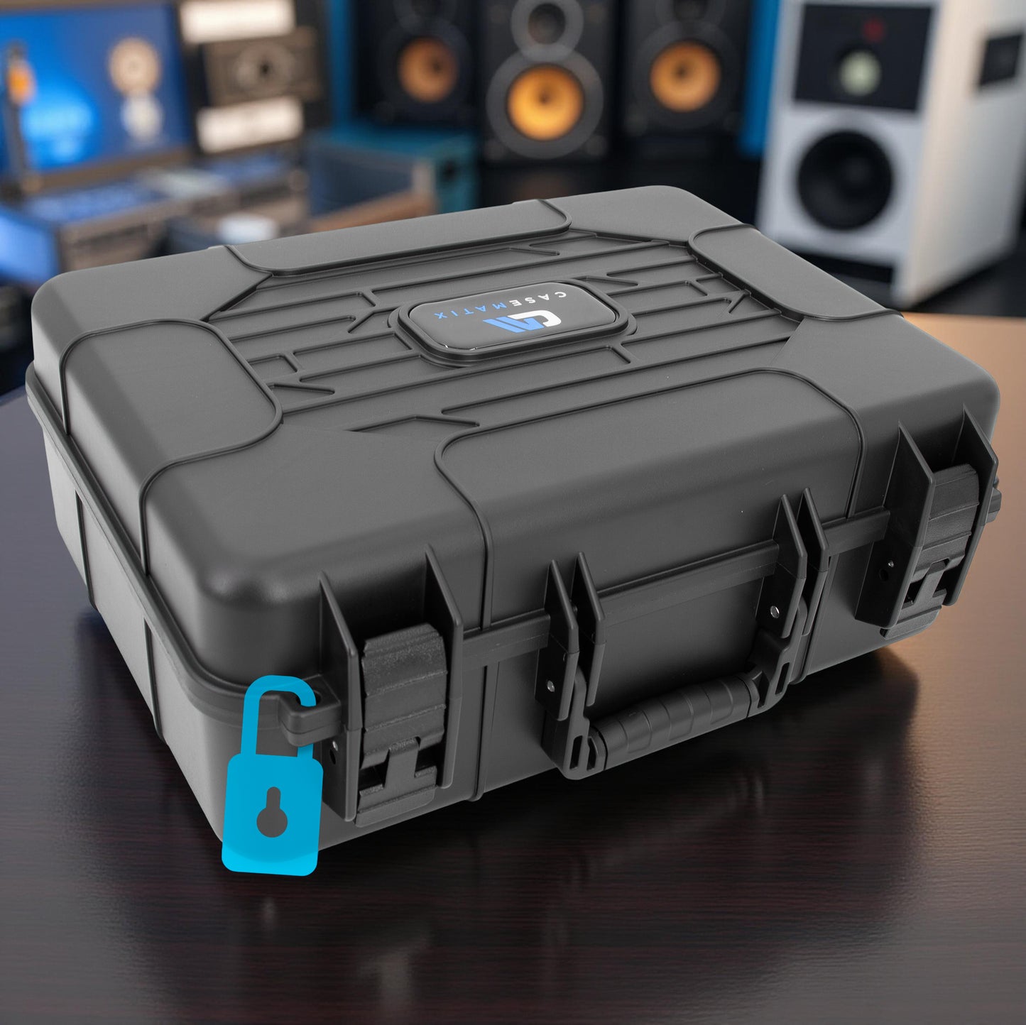 16" Hard Shell Audio Mixer Travel Case – Protective Carrying Case Compatible with Behringer Xenyx X1204USB, 1204USB, 1202FX, 802, QX1202USB, 1002