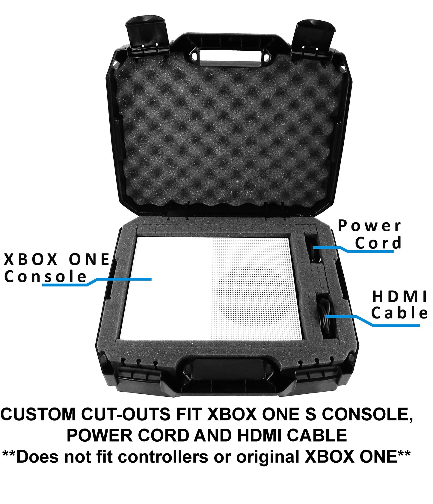 Xbox One S Travel Case - Hard Shell Carrying Case with Custom Foam for Console, Controller & Accessories