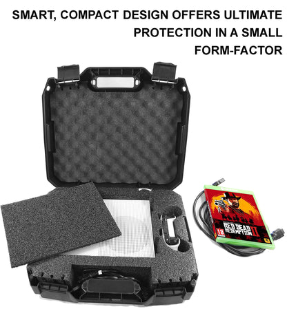 Xbox One S Travel Case - Hard Shell Carrying Case with Custom Foam for Console, Controller & Accessories