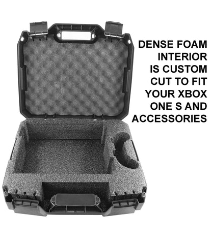 Xbox One S Travel Case - Hard Shell Carrying Case with Custom Foam for Console, Controller & Accessories