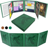 DM Screen 8-Panel Deluxe GM Screen - Eight Panel Folding Dungeon Master Screen for TTRPGs - Inserts Not Included - Black, Brown or Green Options