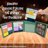 DM Screen 8-Panel Deluxe GM Screen - Eight Panel Folding Dungeon Master Screen for TTRPGs - Inserts Not Included - Black, Brown or Green Options