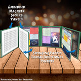 DM Screen 8-Panel Deluxe GM Screen - Eight Panel Folding Dungeon Master Screen for TTRPGs - Inserts Not Included - Black, Brown or Green Options