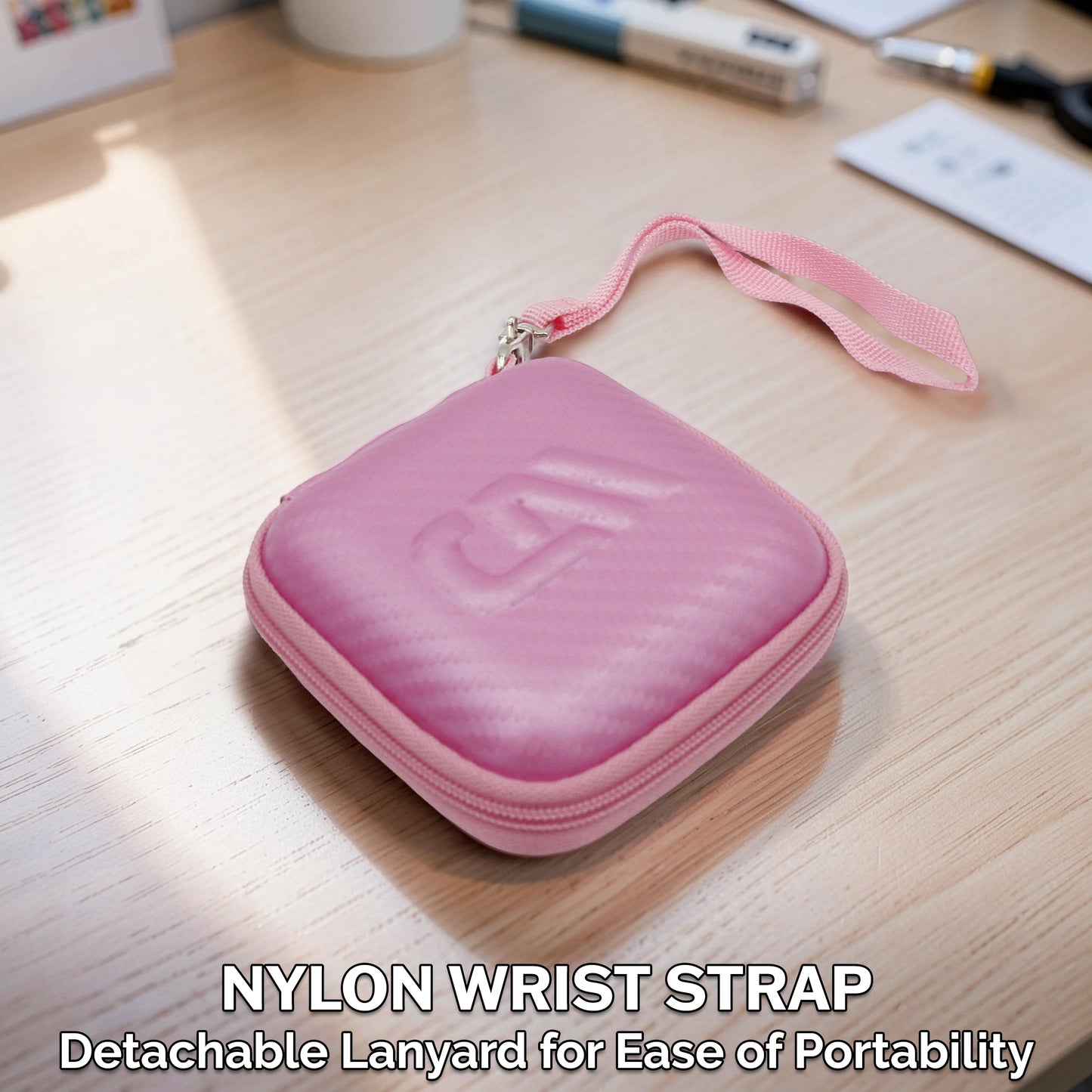 Carrying Case Compatible with Logitech Mobi Fold Foldable Wireless Mouse – Hard Shell EVA Travel Case with Accessory Pocket, Pink