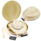 CASEMATIX Cowboy Hat Box Cowboy Hat Storage for Brims Up To 4.75" - Hard Shell Hat Case with Adjustable Carry Strap and ID Slot - 4 Color Options
