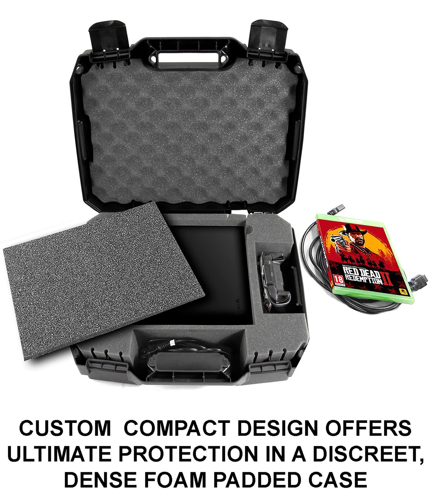 Xbox One X Travel Case - Hard Shell Carrying Case with Custom Foam for Console, Controller & Accessories