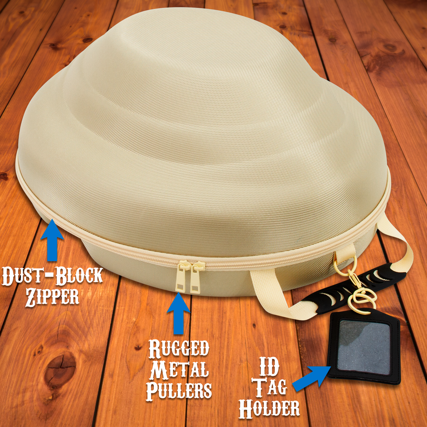 CASEMATIX Cowboy Hat Box Cowboy Hat Storage for Brims Up To 4.75" - Hard Shell Hat Case with Adjustable Carry Strap and ID Slot - 4 Color Options