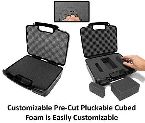 12" Customizable Foam Case for Portable Electronics - Hard Carrying Case with Impact-Absorbing Pre-Diced Foam Interior