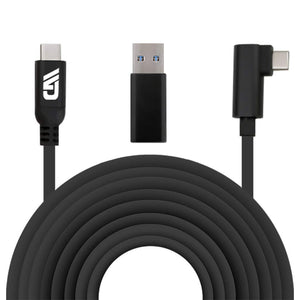 CASEMATIX 13FT USB C Cable Compatible with Oculus Quest Link and Meta Quest 2, 3 Link - USB 3.2 Type-C High-Speed Data and Charging with USB-A Adapter